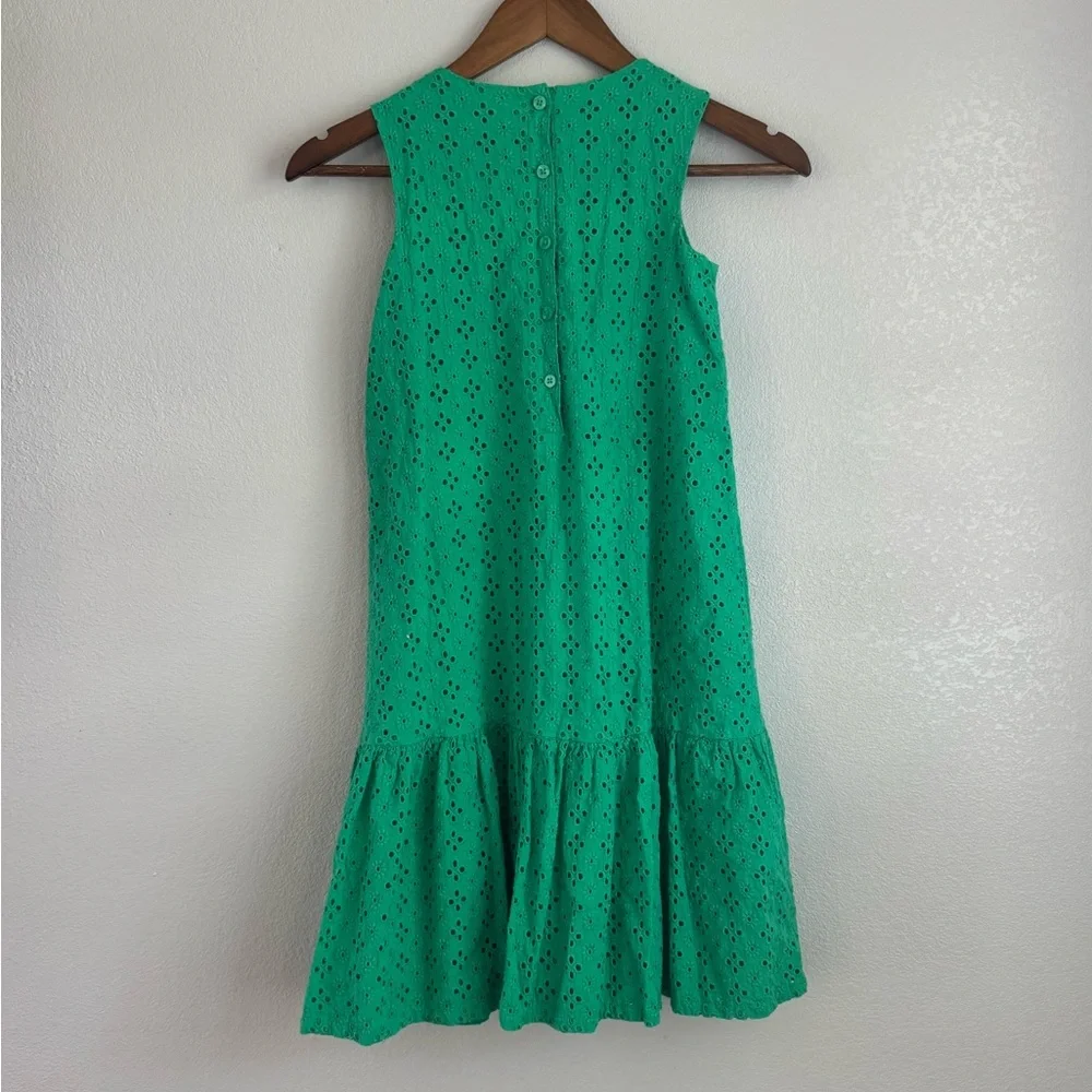 On 34th Girls Green Eyelet Lace Casual Summer Dress Size Medium (10-12y) - Picture 2 of 4